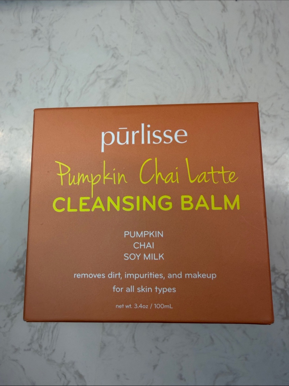 purlisse Pumpkin Chai Latte Cleansing Balm - Orange and Yellow Box